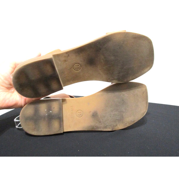 Steven Madden Brown Studded Leather Ankle Strap Sandals Women 7.5 - Picture 7 of 9